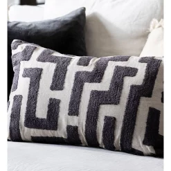 Best Pirce ???? Madras Link Kent Embroidery Cushion Charcoal 40x60cm ???? -Linen House Sales Store unnamed file 1045