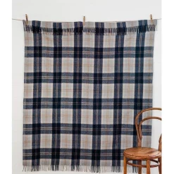 Best Sale ⭐ The Grampians Goods Co. Heritage Collection Recycled Wool Scottish Tartan Blanket In Navy 👏 -Linen House Sales Store unnamed file 1093