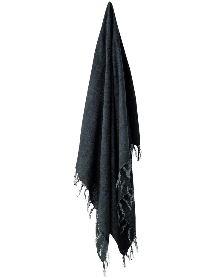 Flash Sale π Aura Home Vintage Linen Fringe Throw In Slate π 3 Flash Sale π Aura Home Vintage Linen Fringe Throw In Slate π