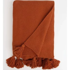 New 🥰 Vue Melaky Tassel Throw Burnt Orange 🥰