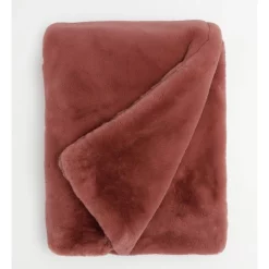 Discount ❤️ Heritage Amelie Faux Fur Throw Withered Rose 😀