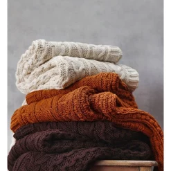Best Pirce ???? M.M Linen Cable Knit Throw In Coffee ???? -Linen House Sales Store unnamed file 1155