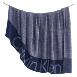Best reviews of 🔥 Calvin Klein Chevron Knit Throw Indigo 🥰