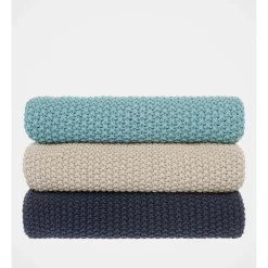 Budget 💯 Australian House & Garden Norwood Knitted Throw Ocean Blue 😀 -Linen House Sales Store unnamed file 1265