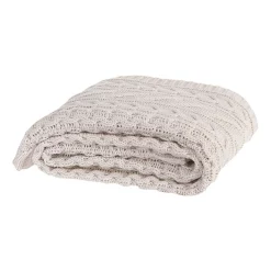 Budget 🧨 M.M Linen Cable Knit Throw In Cream ✨