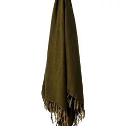 Best deal ❤️ Aura Home Vintage Linen Fringe Throw In Khaki 💯