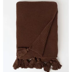 Outlet 💯 Vue Melaky Knitted Throw Chocolate 🔔