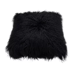 Coupon 😍 Naturally Sheepskins Long Wool Mongolian Sheepskin Cushion Cover In Black 🔔