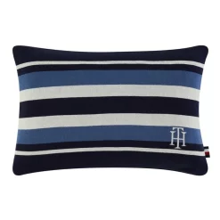New 🔥 Tommy Hilfiger Placed Stripe Cushion In Blue Multi 🎁