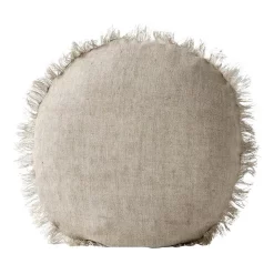 Promo β Aura Home Vintage Linen Fringe 55cm Round Cushion In Natural π€©