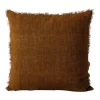 Hot Sale 😍 Aura Home Vintage Linen Fringe Cushion Range In Tobacco 🤩
