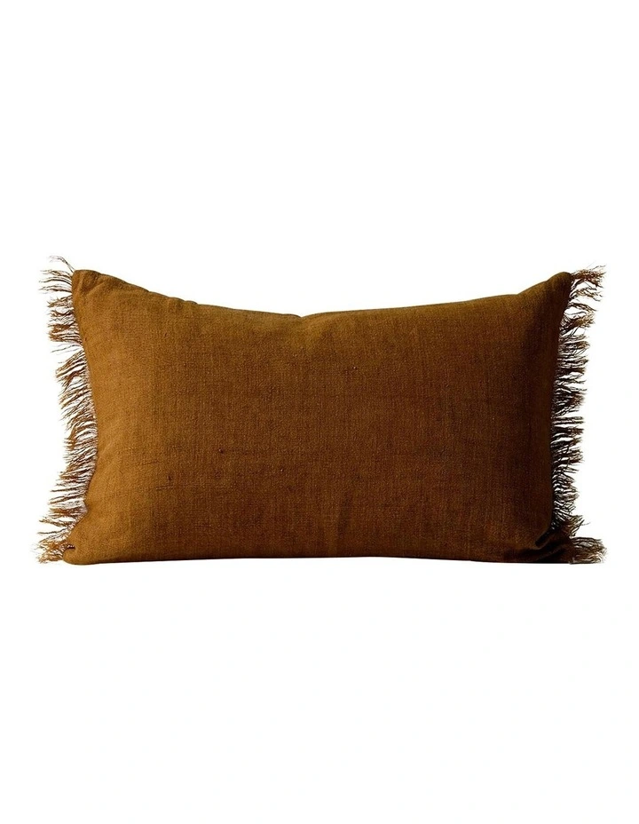 Hot Sale π Aura Home Vintage Linen Fringe Cushion Range In Tobacco π€© 4 Hot Sale π Aura Home Vintage Linen Fringe Cushion Range In Tobacco π€© - Image 2