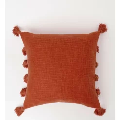 Outlet 𧨠Vue Monarch Tassled Cushion 50x50 Cm In Terracotta π
