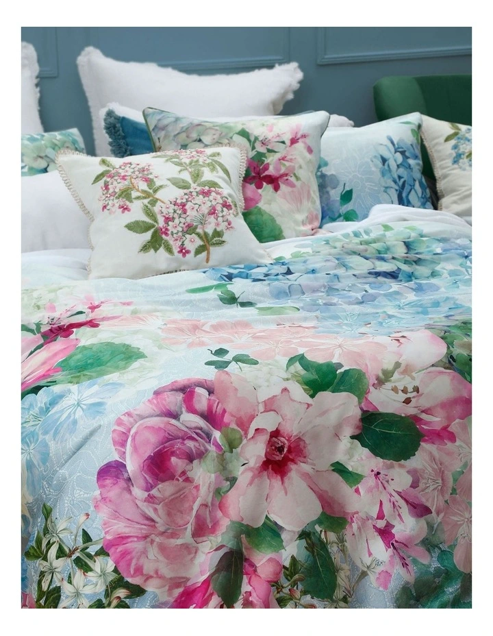 Budget π M.M Linen Posy Cushion In White/Pink π 4 Budget π M.M Linen Posy Cushion In White/Pink π - Image 2