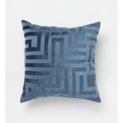 Coupon π Heritage Sophocles Grecian Pattern Velvet Cushion 50x50cm In Navy π