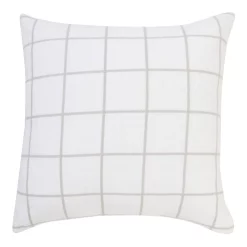 Discount 🤩 Calvin Klein Reversible Plaid Logo Pillow In Pale Grey 🥰 -Linen House Sales Store unnamed file 638