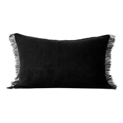 Brand new ⭐ Aura Home Vintage Linen Fringe Cushion Range Black ⌛