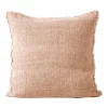Promo 😍 Aura Home Vintage Linen Fringe Cushion In Pink Clay 🤩