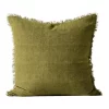 Deals ⌛ Aura Home Vintage Linen Fringe Cushion Range In Olive 🎁 -Linen House Sales Store unnamed file 965